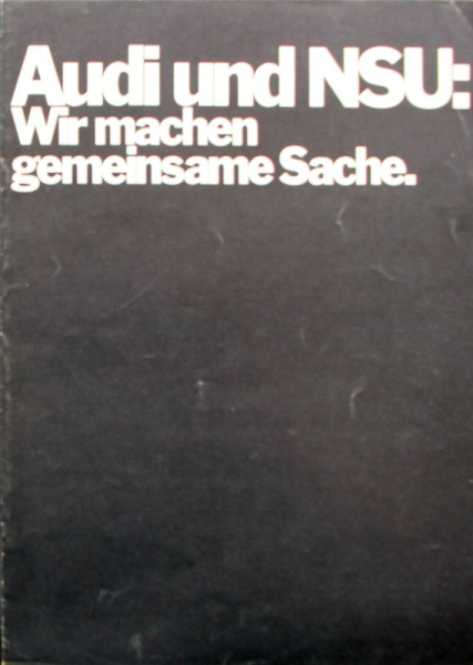 Audi Modelprogram 1970 "Gemeinsame Sache" Carbrochure (10153)